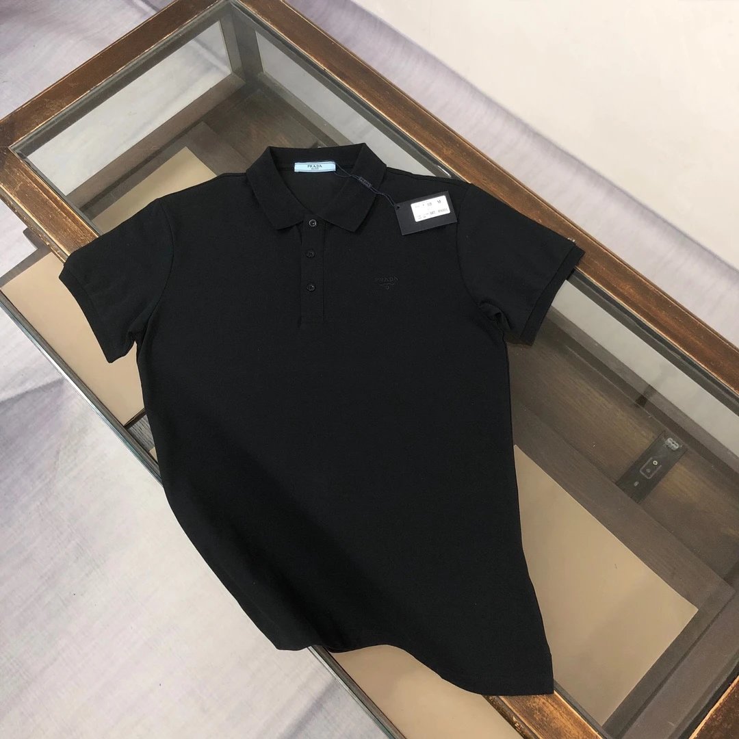 Prada T-Shirts Short-Sleeve Logo T-Shirt — 33