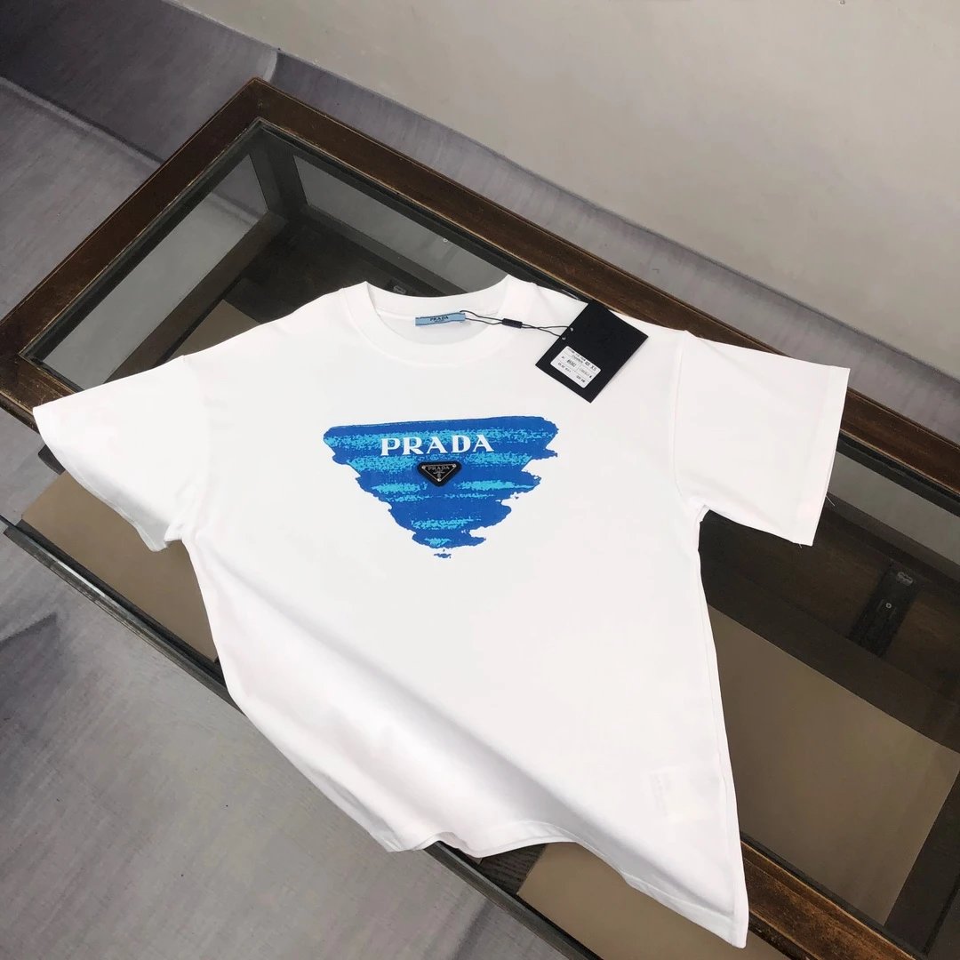 Prada T-Shirts Short-Sleeve Logo T-Shirt — 01