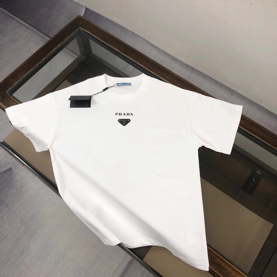 Prada T-Shirts Short-Sleeve Logo T-Shirt — 18