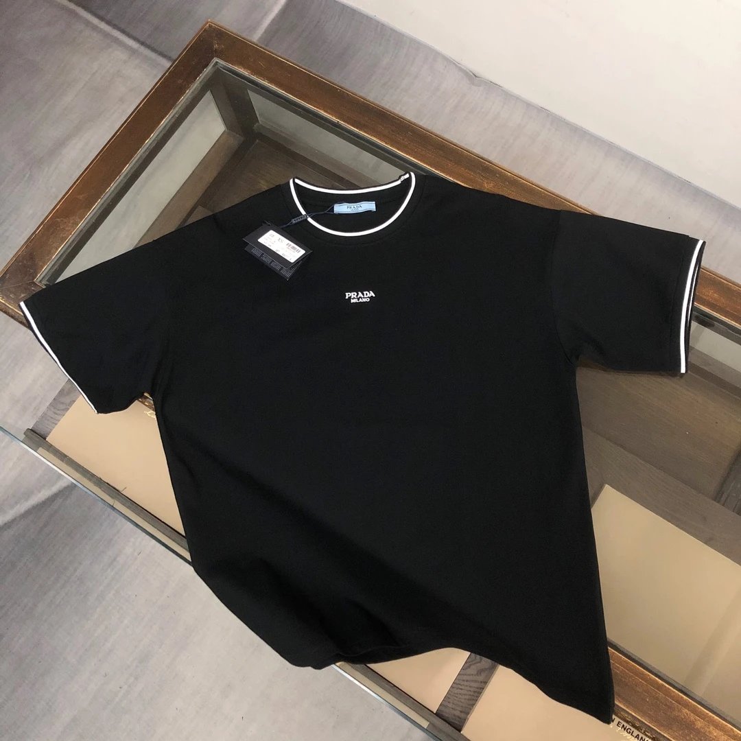 Prada T-Shirts Short-Sleeve Logo T-Shirt — 09