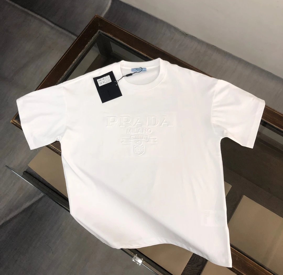 Prada T-Shirts Short-Sleeve Logo T-Shirt — 05