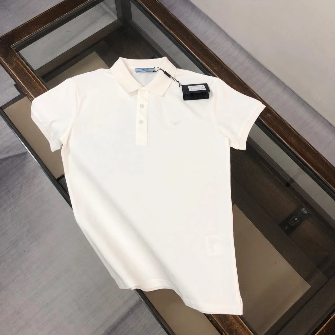 Prada T-Shirts Short-Sleeve Logo T-Shirt — 34
