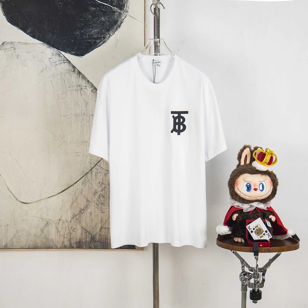 Burberry T-Shirts Check Panel Logo T-Shirt — 10