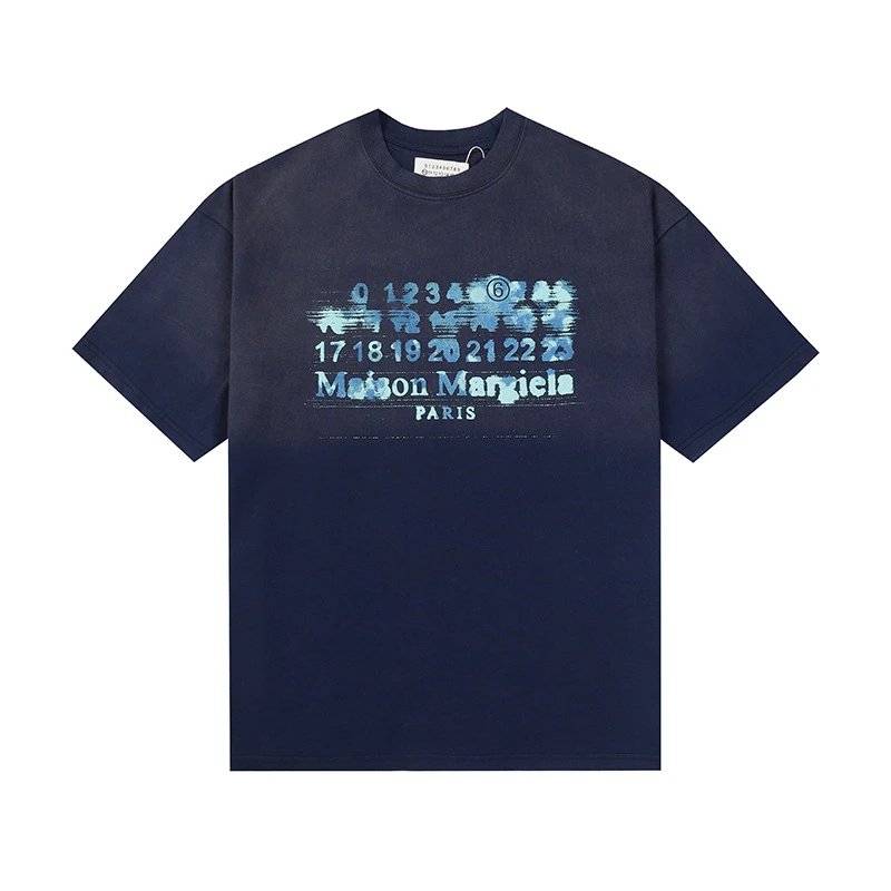 Maison Margiela T-Shirts Graphic Print Short-Sleeve T-Shirt — 687 washed navy blue