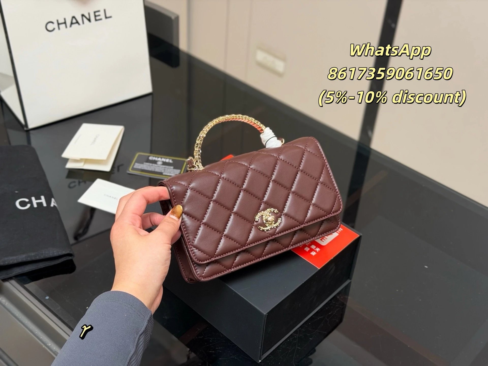 Chanel Shoulder Bags Quilted flap chain bag — 7