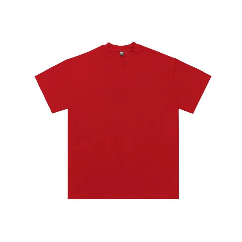 Heavyweight 351g Pure Cotton Washed Japanese Style Unisex Couple T-Shirt Trendy American Small Neckline Summer Loose Base Layer Tee