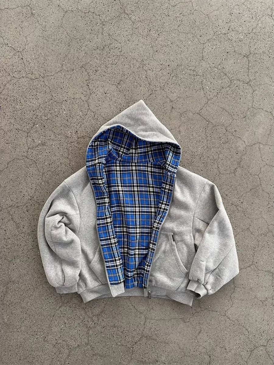 Minimalist Zip-Up Reversible Hoodie Jacket