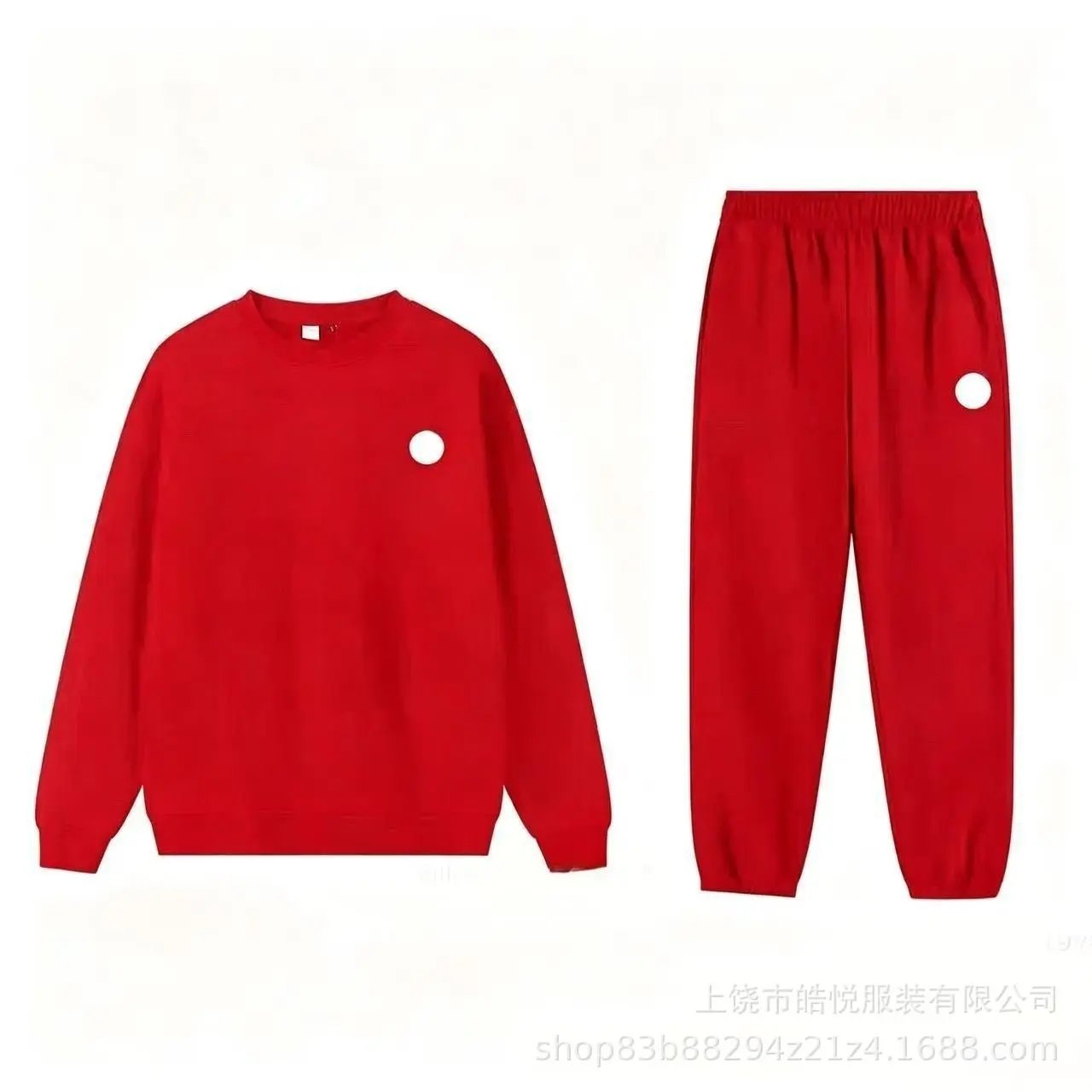 Red round neck ankle binding set