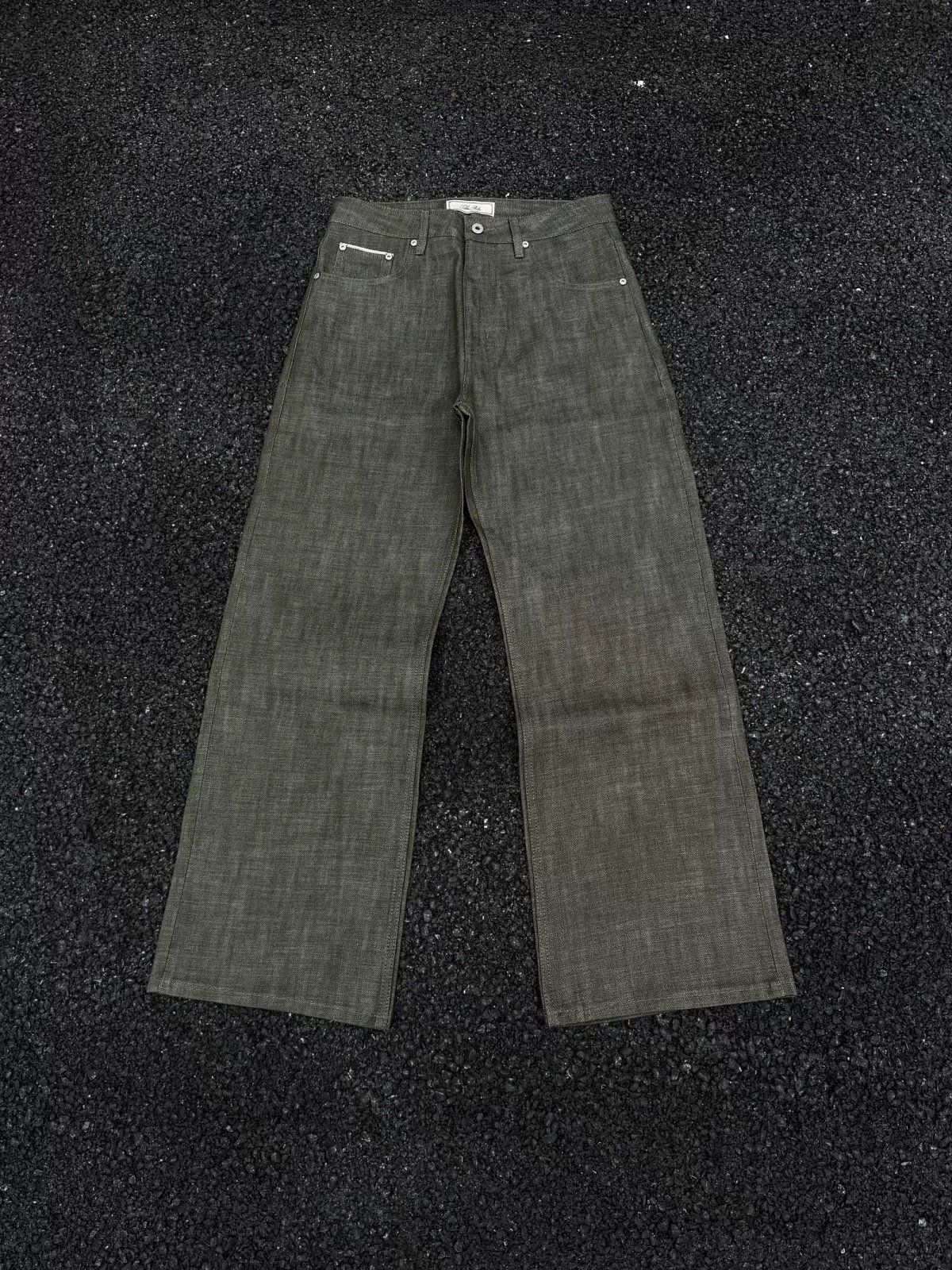 TABBIC Premium Green Judge 13.7oz Custom-Woven Narrow Selvedge Green Edge Red Ear EX Zipper Loose Straight Raw Denim TM1059779396216