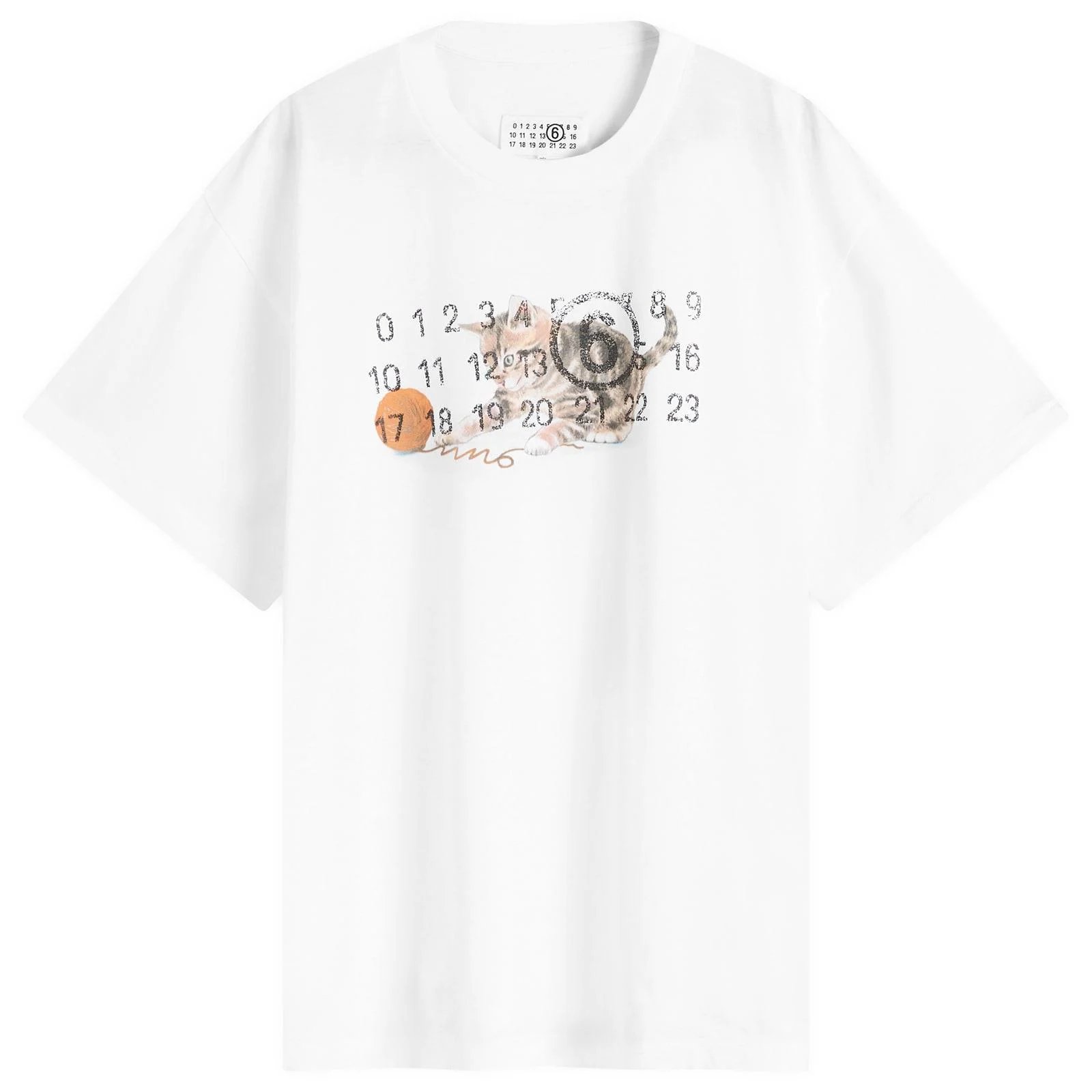 MM6 Maison Margiela Cat Print T-shirt White