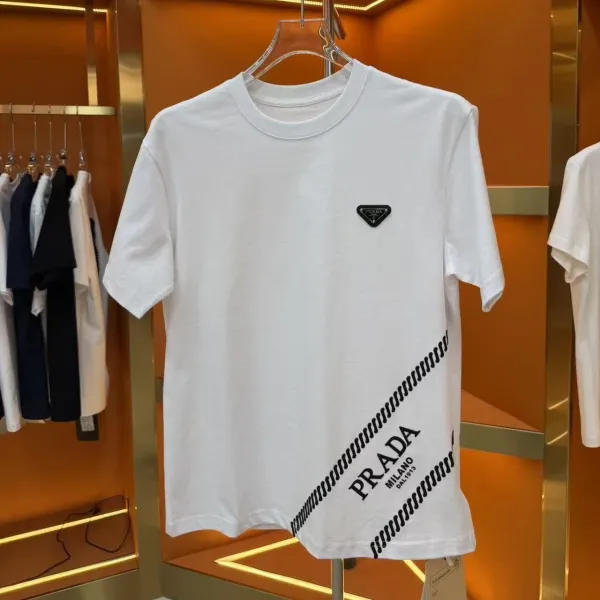 Prada Logo-Print White T-Shirt - 1