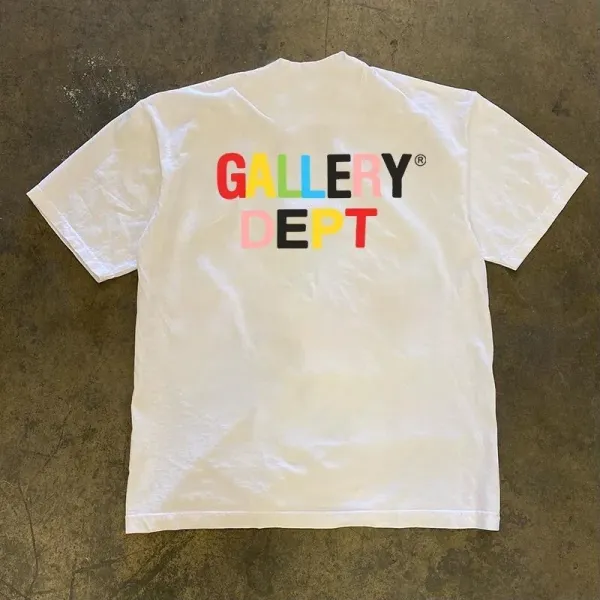 Gallery Dept Paint Splatter T-Shirt Cream - 7