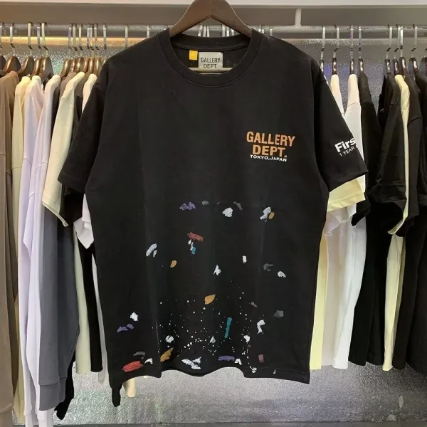 Gallery Dept Paint Splatter Black T-Shirt - 1