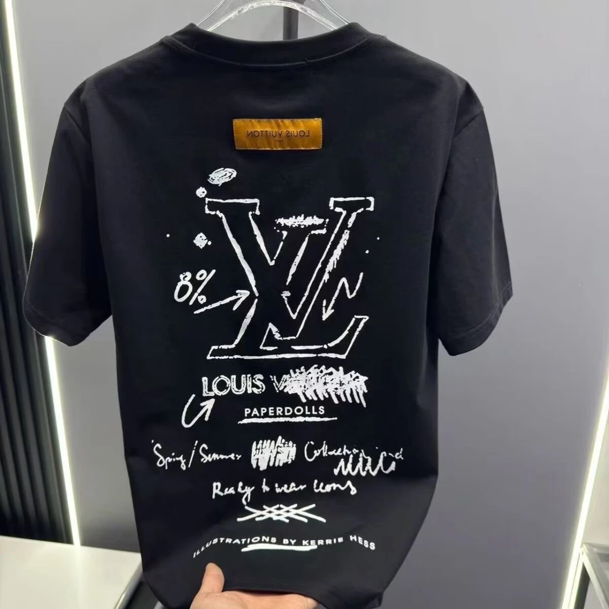 Louis Vuitton x Paper Dolls Spring/Summer Collection Graphic Print Black T-Shirt
