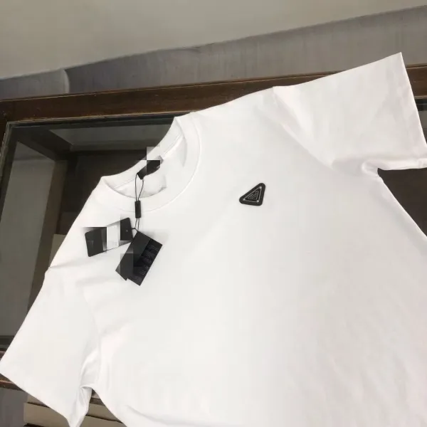Prada Triangle Logo White T-Shirt - 1