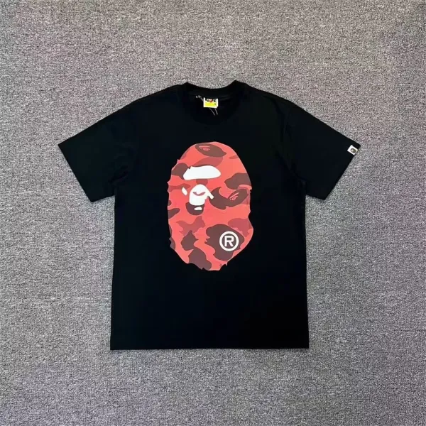 A Bathing Ape Camo Big Ape Head Black T-Shirt - 1