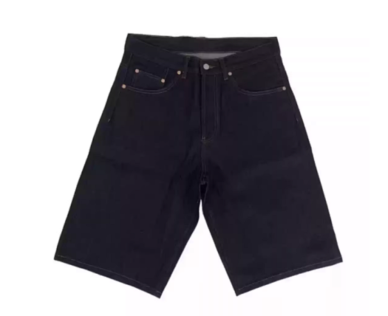 Baggy Denim Jorts - Washed Denim Shorts