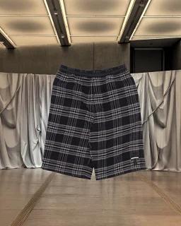 thumbnail for In stock: Xiaojun made CH flannel cross-patch jacquard shorts