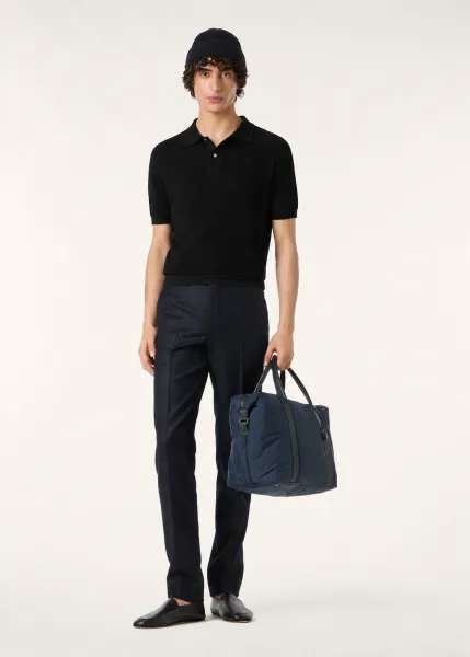 Design Ribbed Knit Polo White Tops Polo - 4