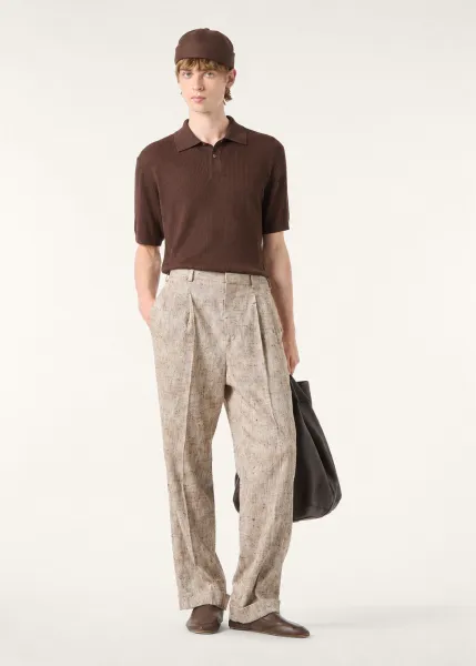 Design Ribbed Knit Polo White Tops Polo - 5