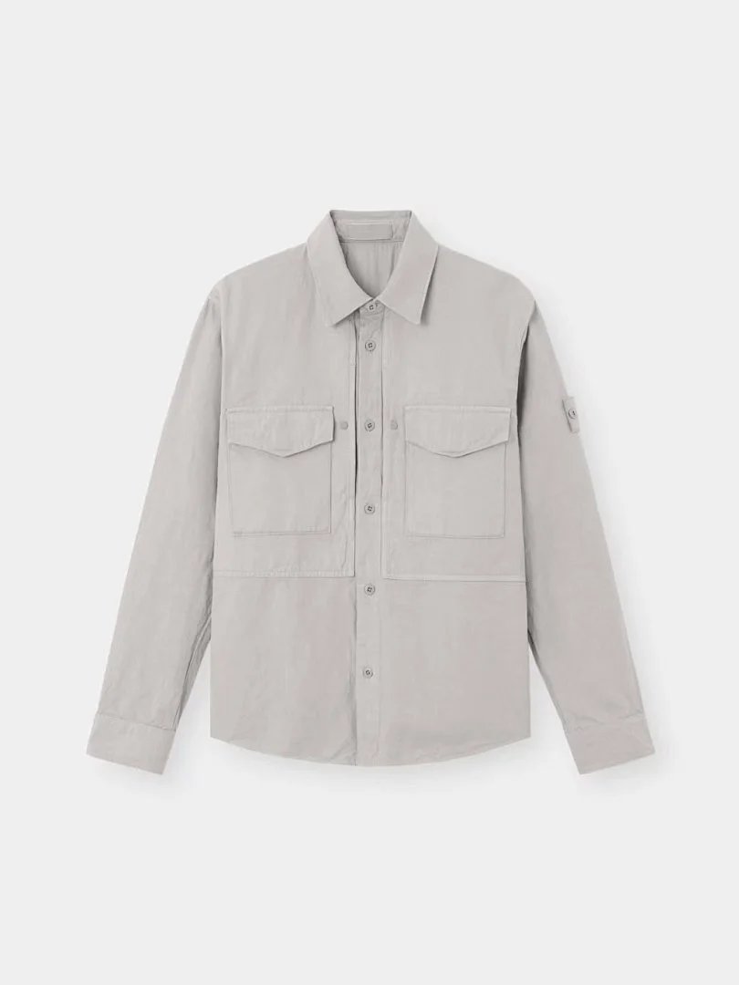 Stone Island L1200012 Cotton Linen Canvas Overshirt