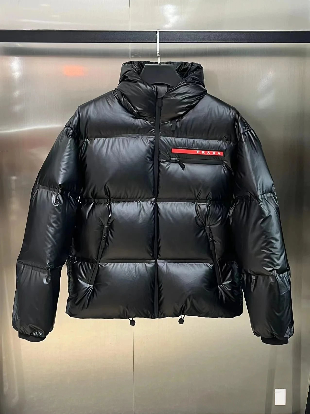 Prada Down Jackets LR-HX026 hooded puffer jacket with chest zip pocket image 2