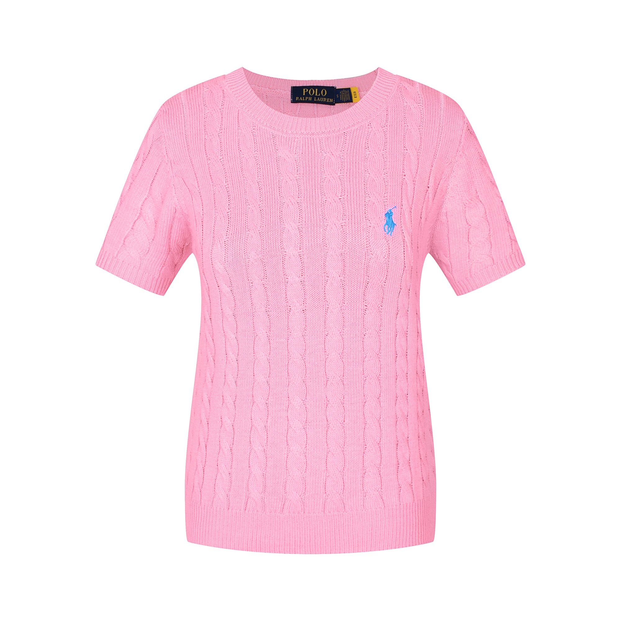Polo Ralph Lauren Knitwear Cable-Knit Short-Sleeve Sweater — 613 female red blue label