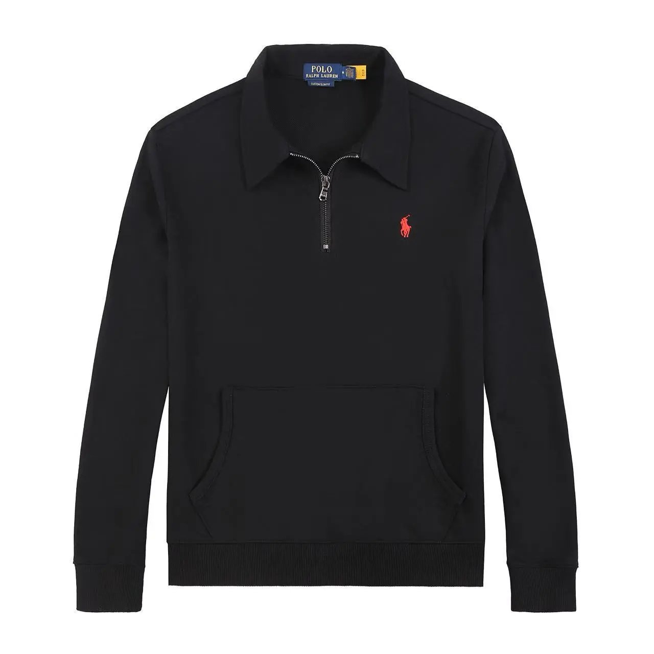 Polo Ralph Lauren Hoodies & Sweatshirts Quarter-Zip Sweatshirt — 618 Black with a red label