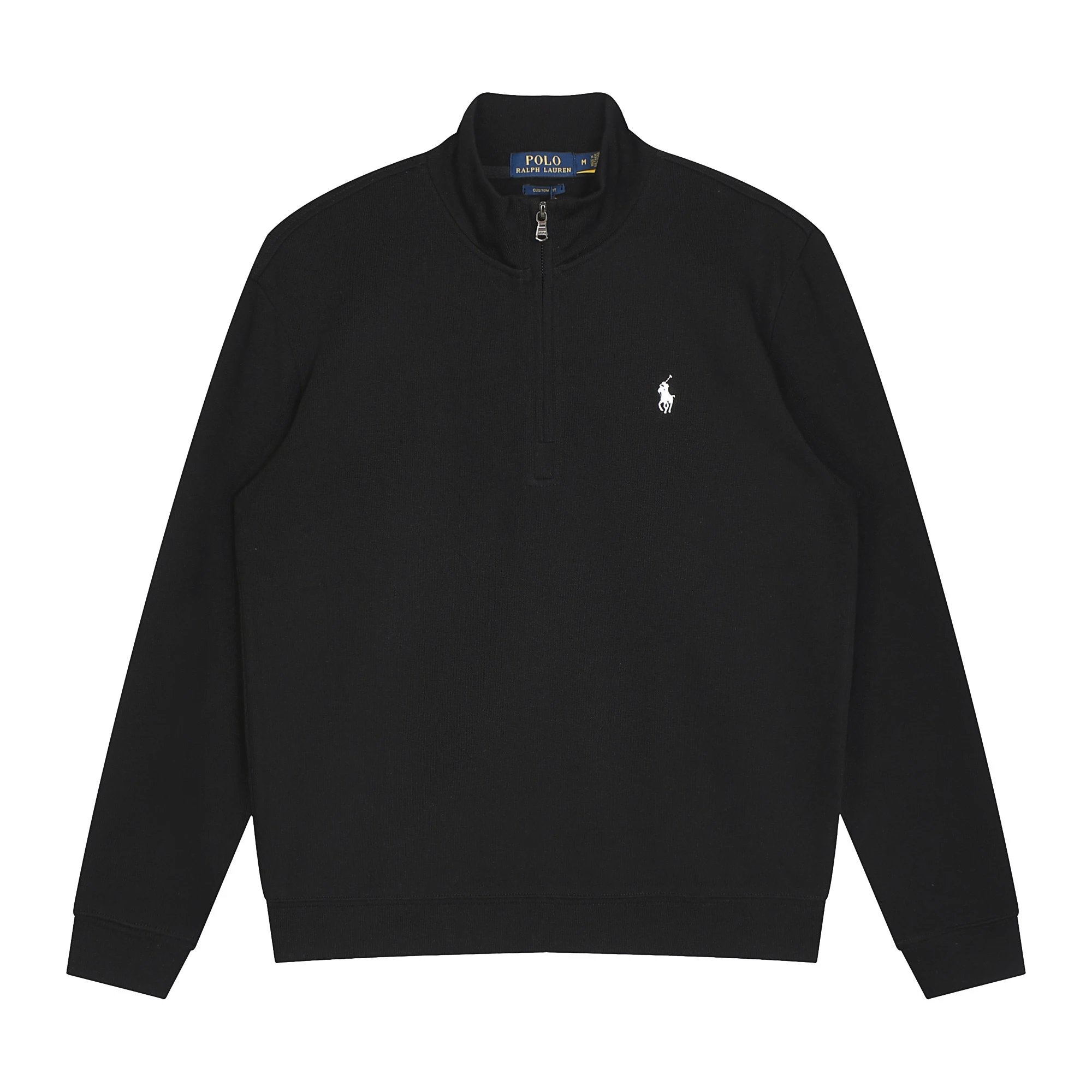 Polo Ralph Lauren Hoodies & Sweatshirts Quarter-Zip Sweatshirt — 616 Black with a white label