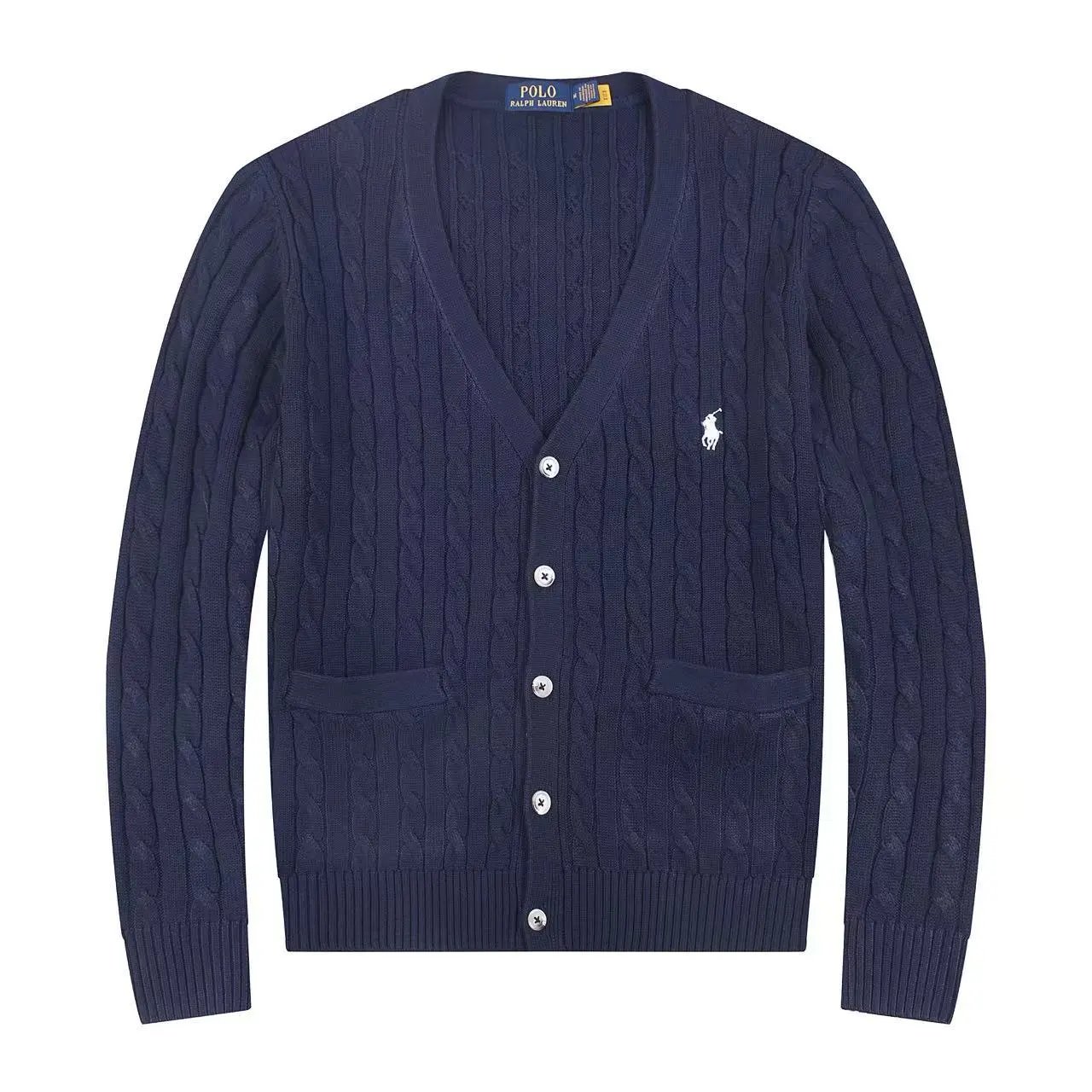 Ralph Lauren Knitwear Embroidered Pony Logo — 624 Blue white label