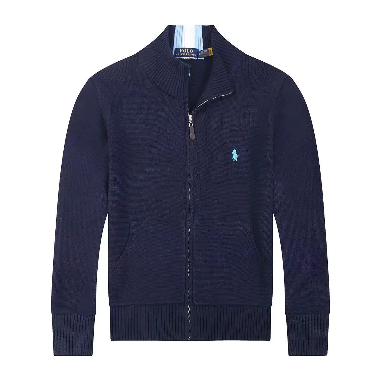 Ralph Lauren Knitwear Embroidered Pony Logo — 625 Blue blue label