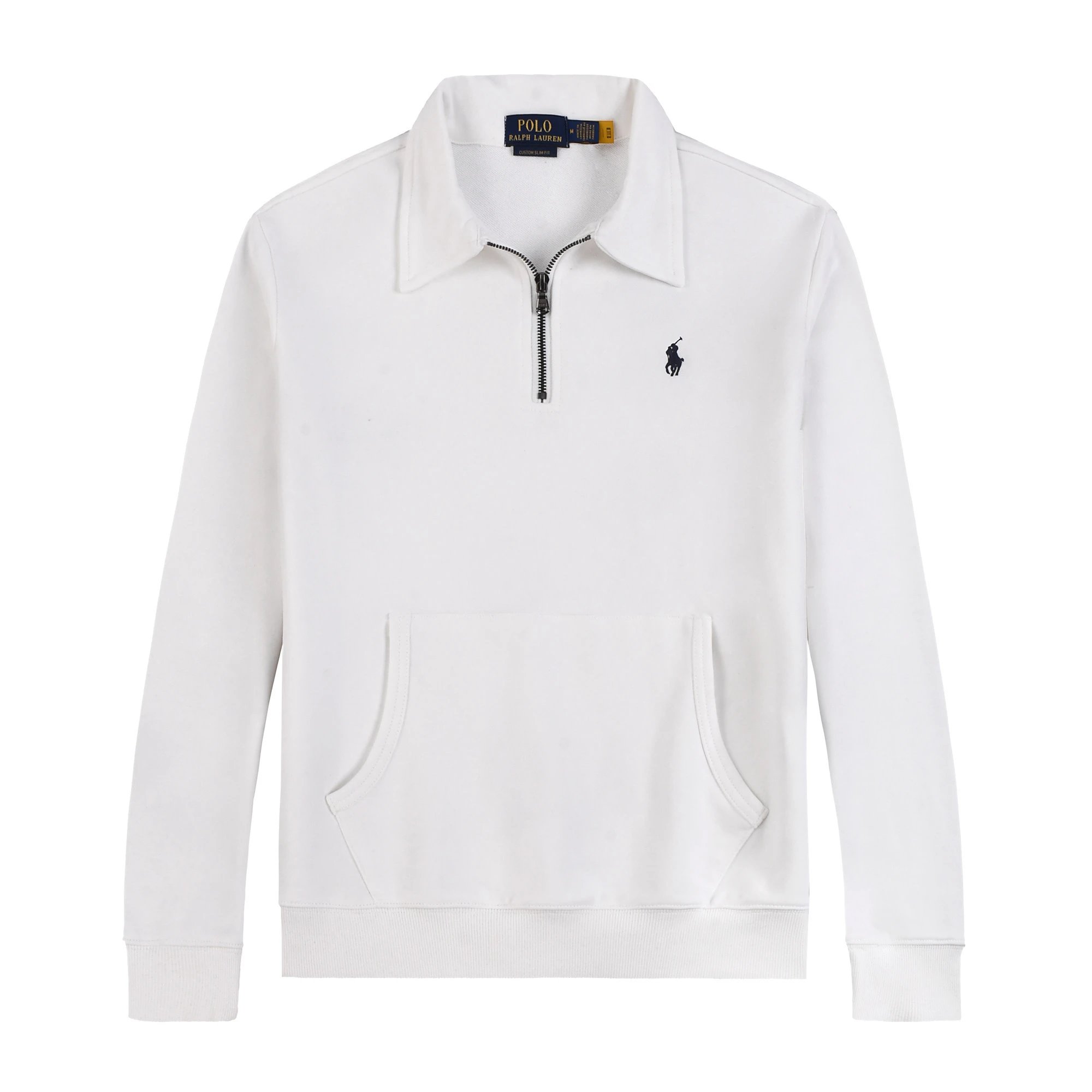 Polo Ralph Lauren Hoodies & Sweatshirts Quarter-Zip Sweatshirt — 618 White with a black label