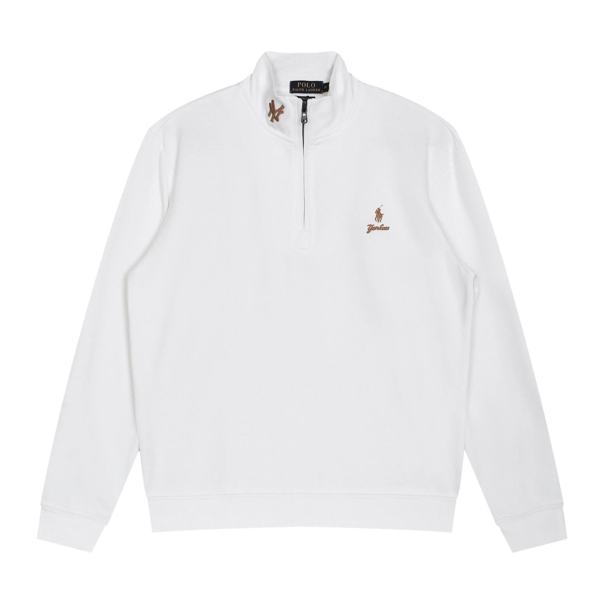 Polo Ralph Lauren Hoodies & Sweatshirts Quarter-Zip Sweatshirt — 615 White with a red label