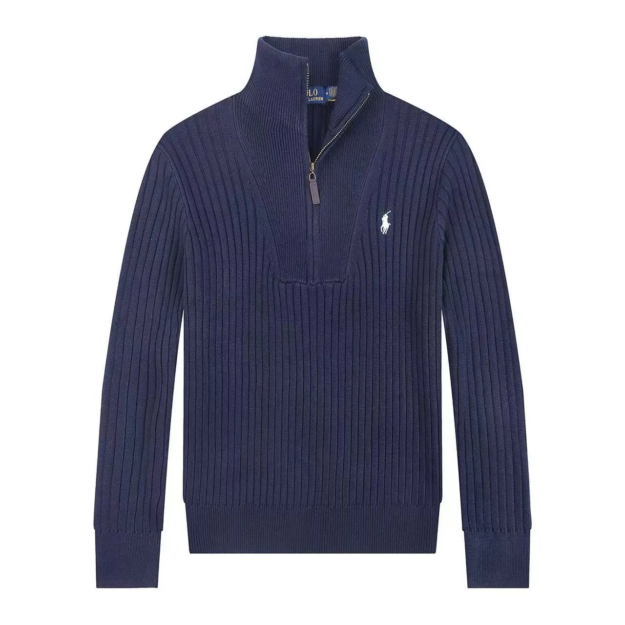 Ralph Lauren Knitwear Embroidered Pony Logo — 626 Blue white label