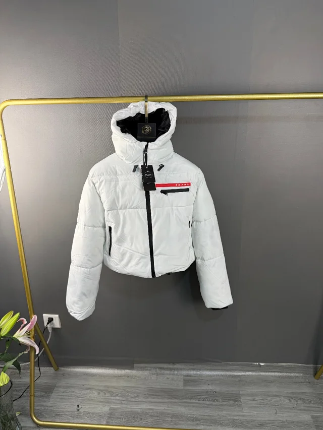 Prada Down Jackets LR-HX026 hooded puffer jacket with chest zip pocket product detail image 5