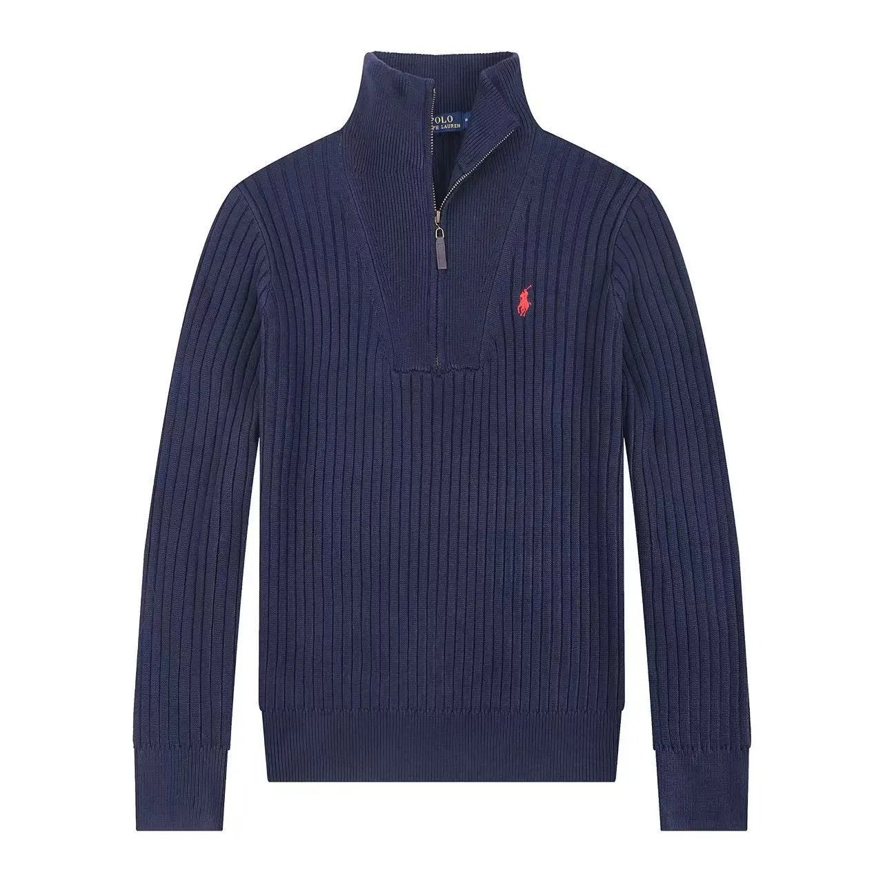 Ralph Lauren Knitwear Embroidered Pony Logo — 626 Blue red label