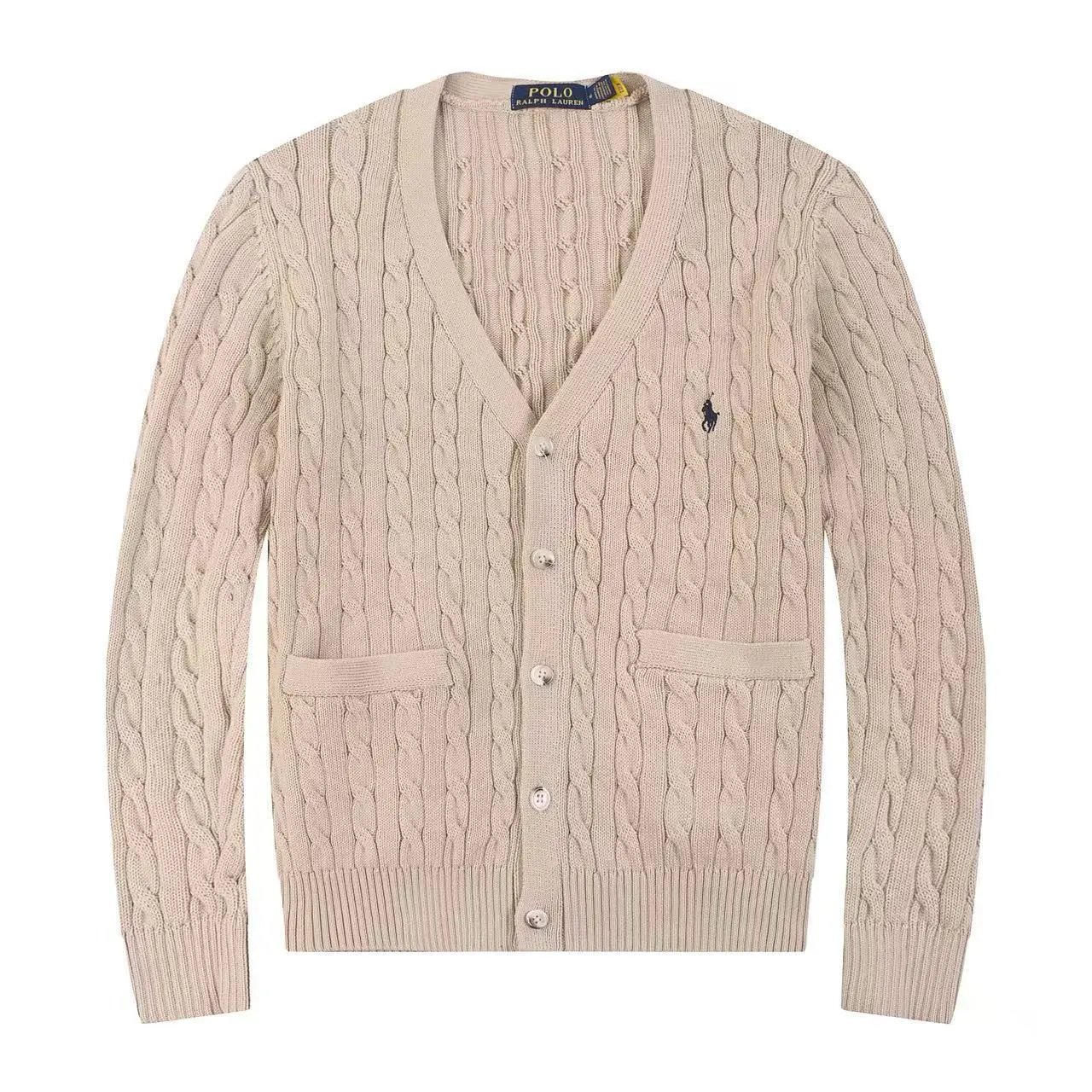 Ralph Lauren Knitwear Embroidered Pony Logo — 624 Brown Black Label