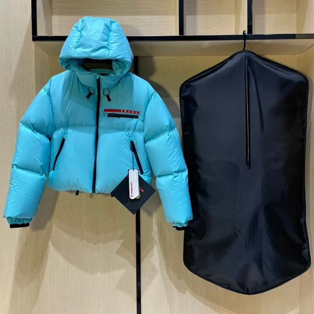 Prada Down Jackets LR-HX026 hooded puffer jacket with chest zip pocket product detail image 6