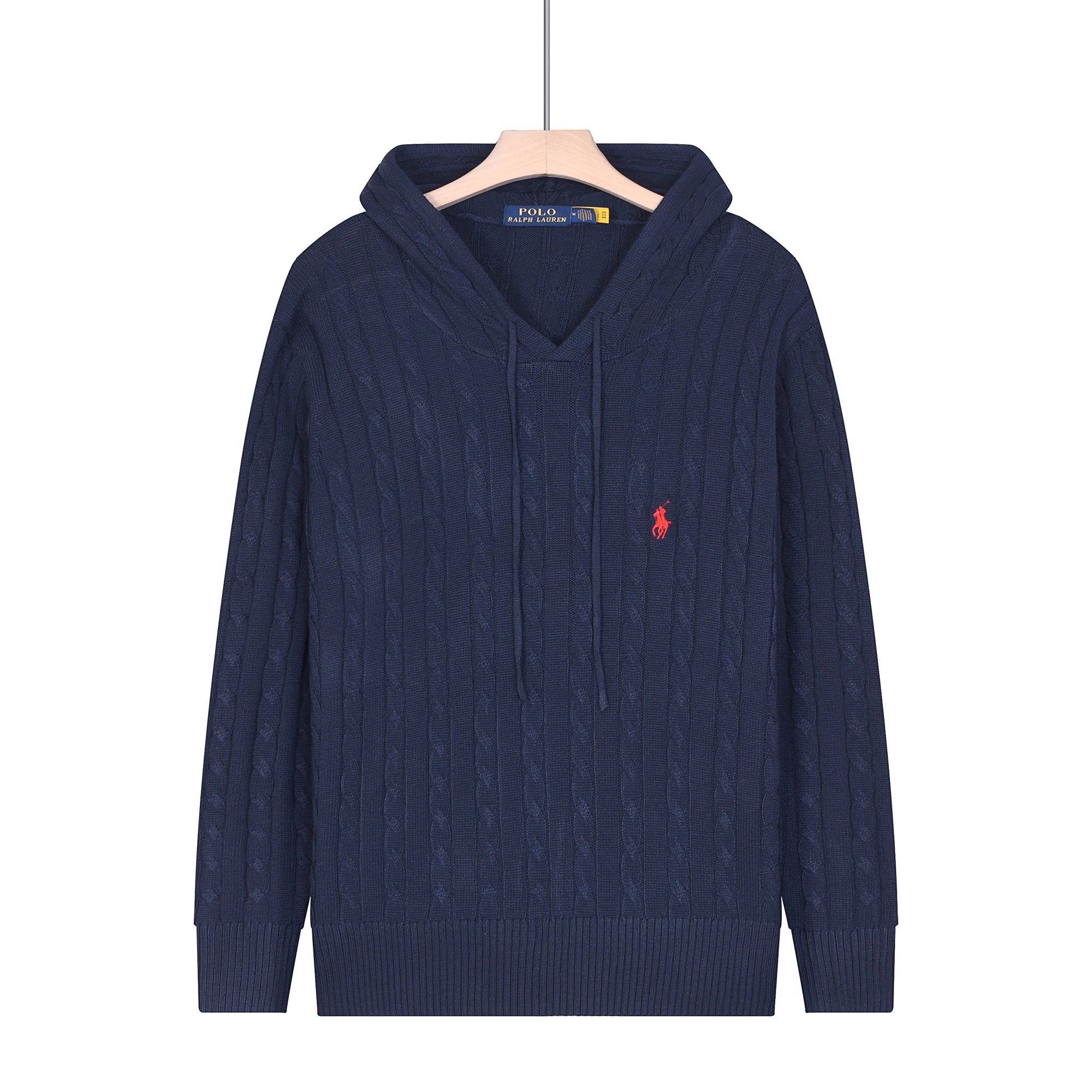 Ralph Lauren Knitwear Embroidered Pony Logo — 622 Blue red label