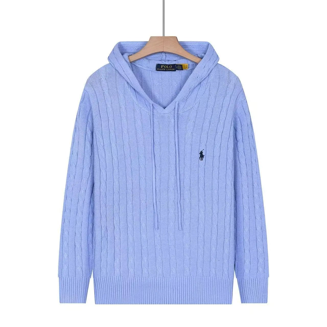 Ralph Lauren Knitwear Embroidered Pony Logo — 622 Blue Black Label