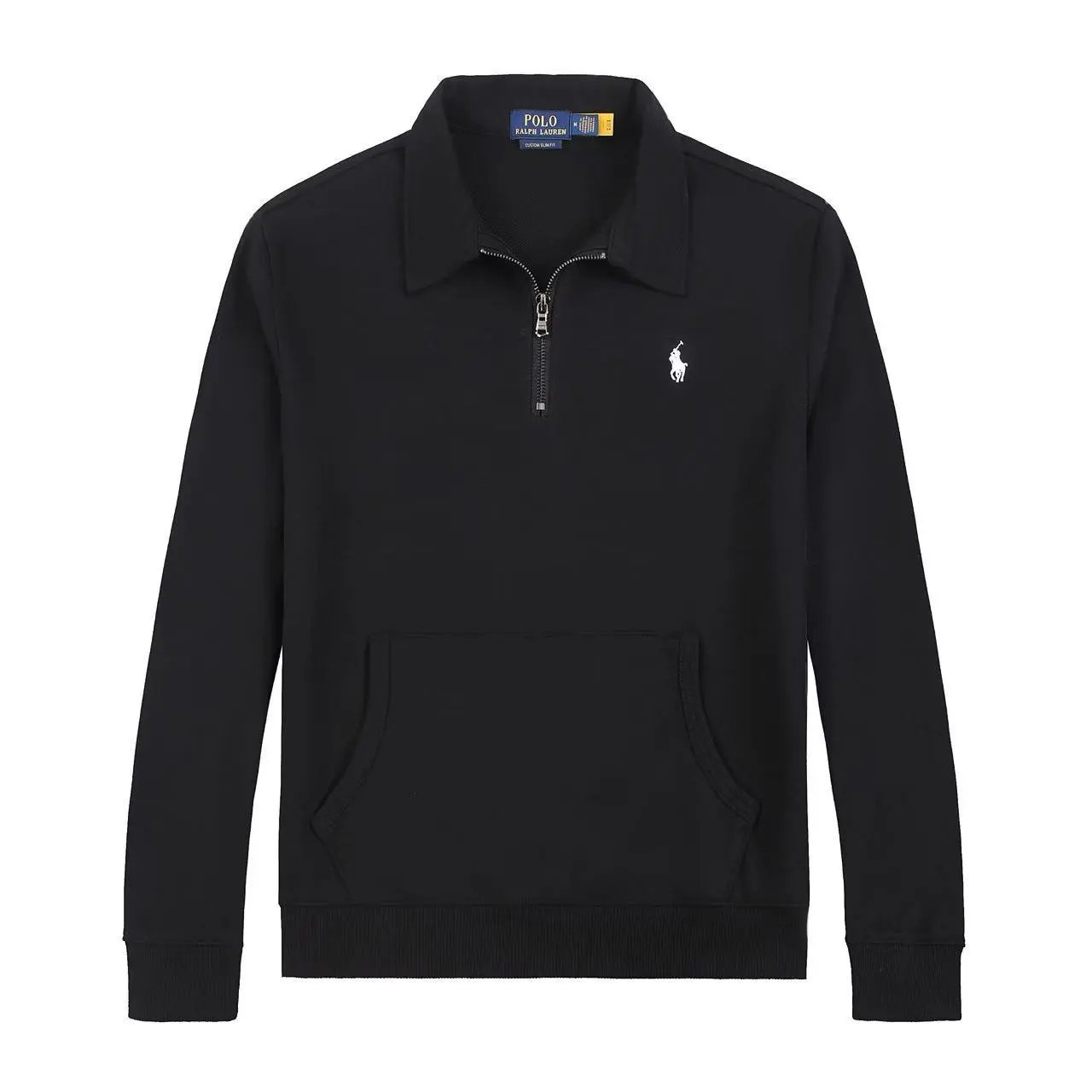 Polo Ralph Lauren Hoodies & Sweatshirts Quarter-Zip Sweatshirt — 618 Black with a white label