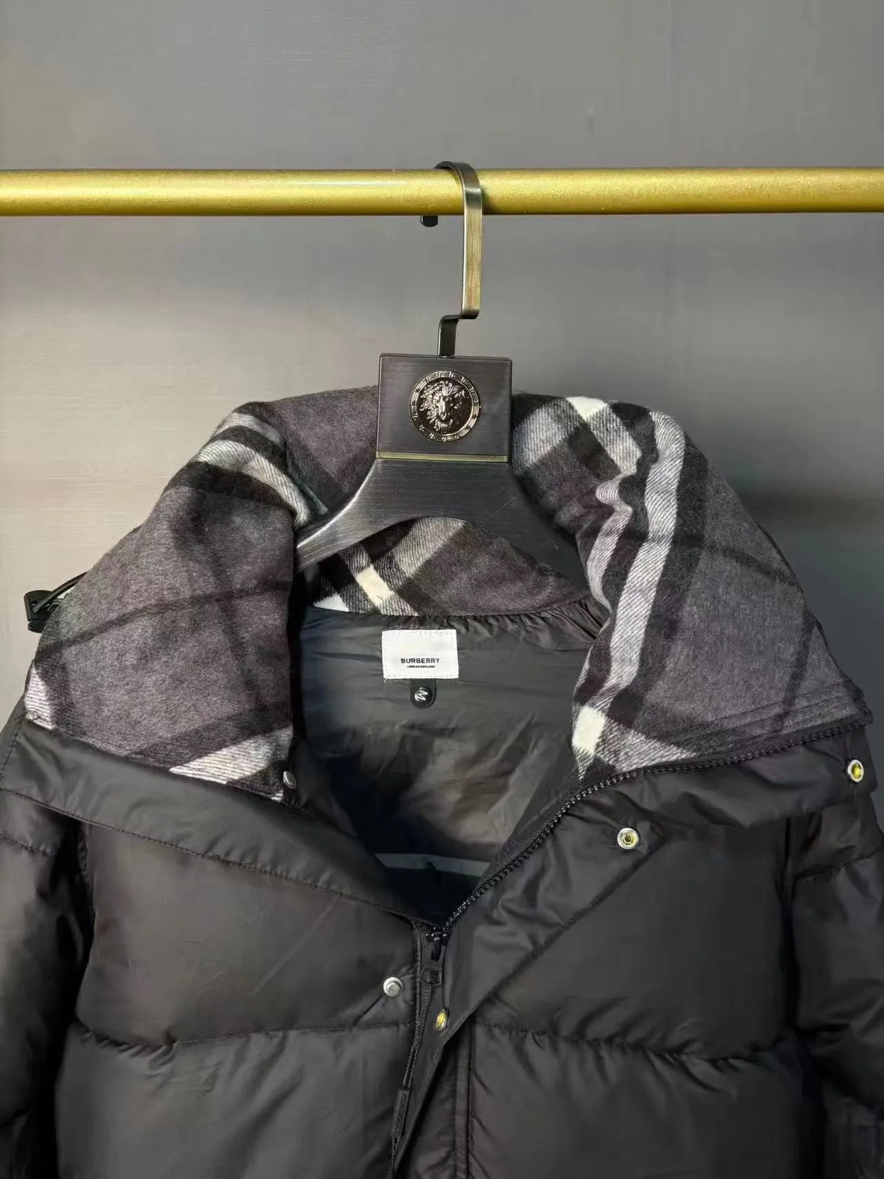 Burberry Down Jackets Hooded check puffer jacket with contrast patch pockets image 2