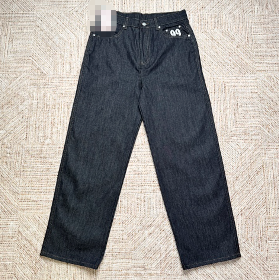99B washed denim pants