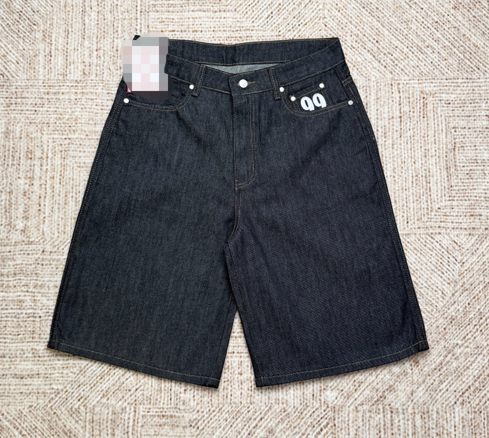 99b black denim shorts