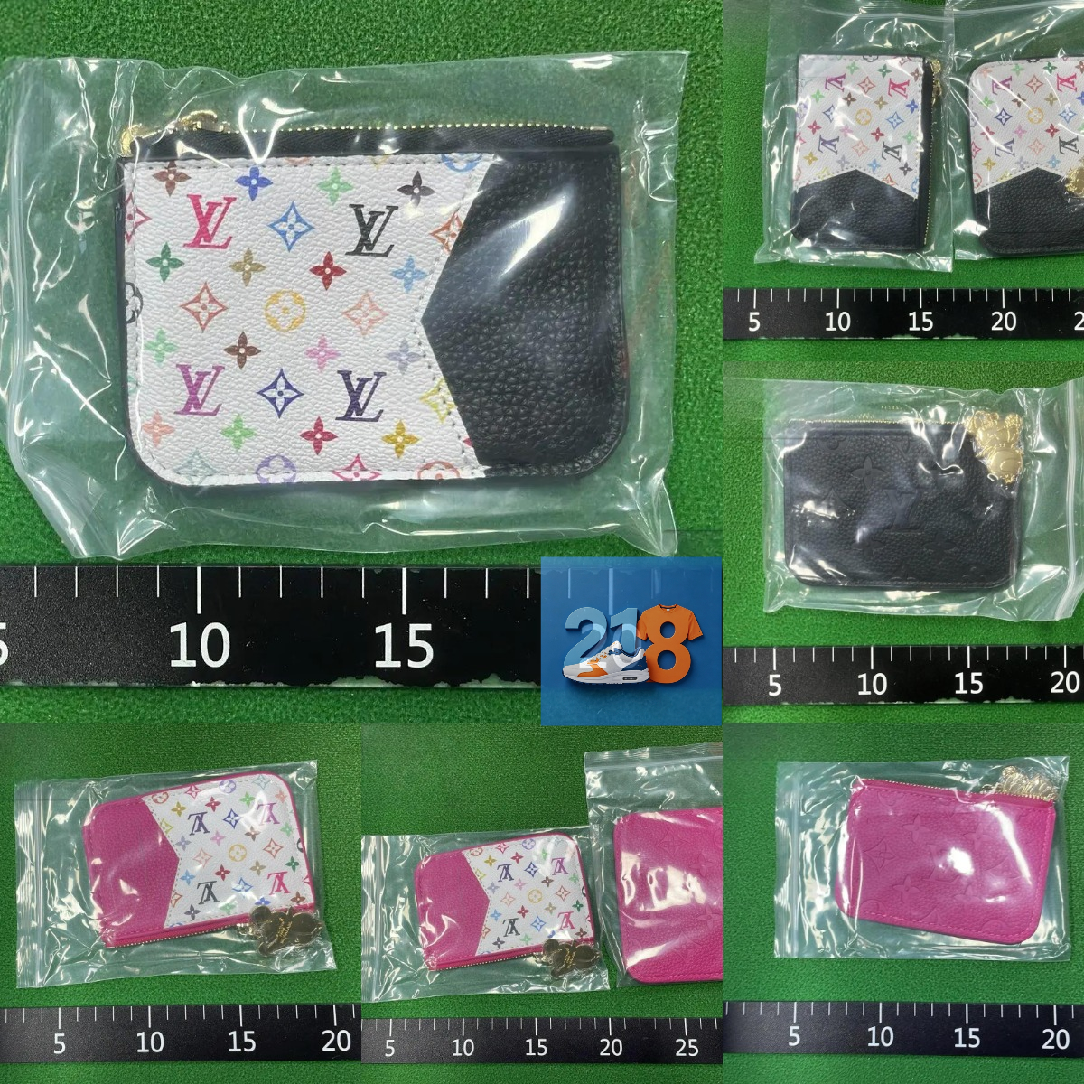 Light luxury card holder women new panda pendant card holder small square purse wallet key ring
