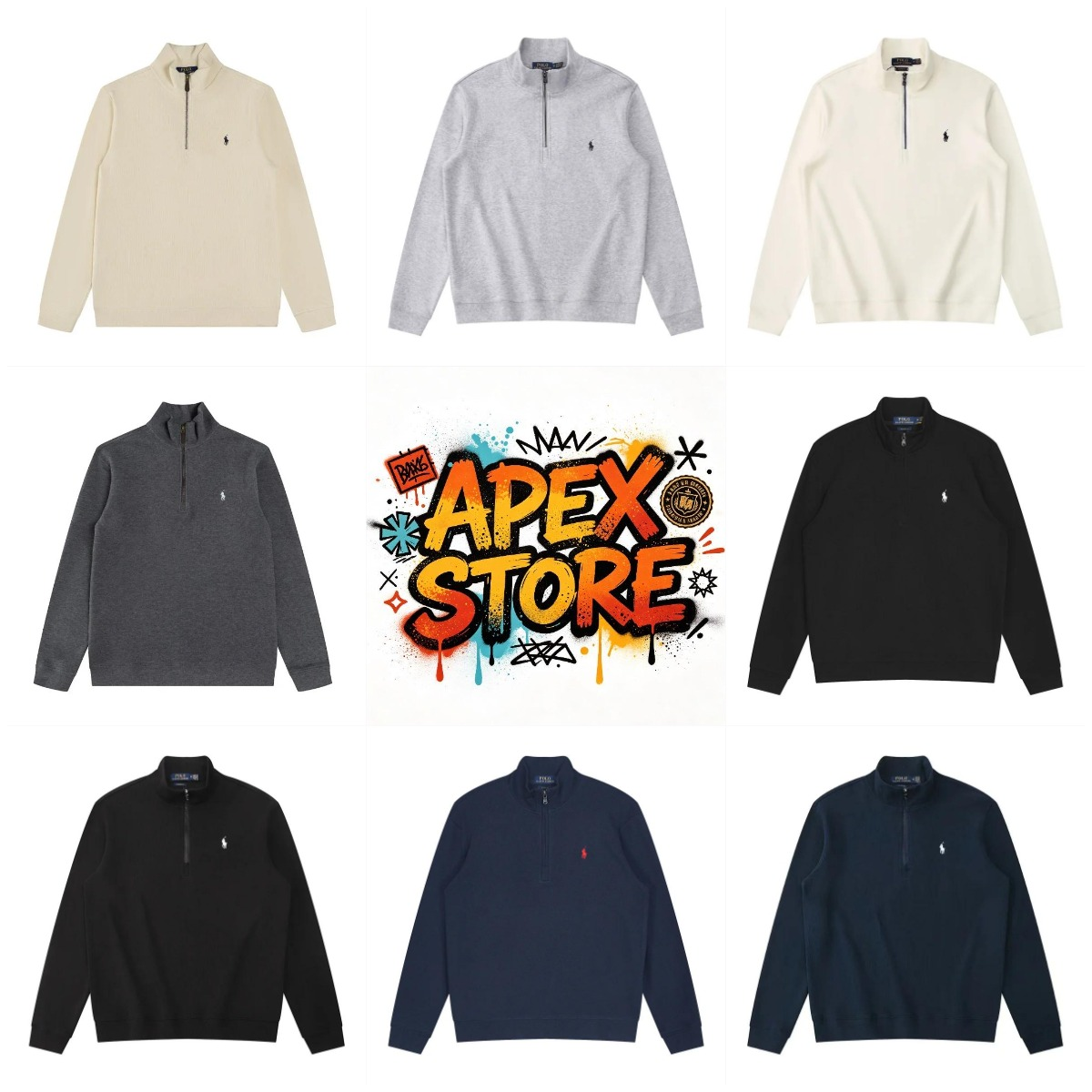 QQ Casual Half-Zip Sweatshirt WA+8617759599812