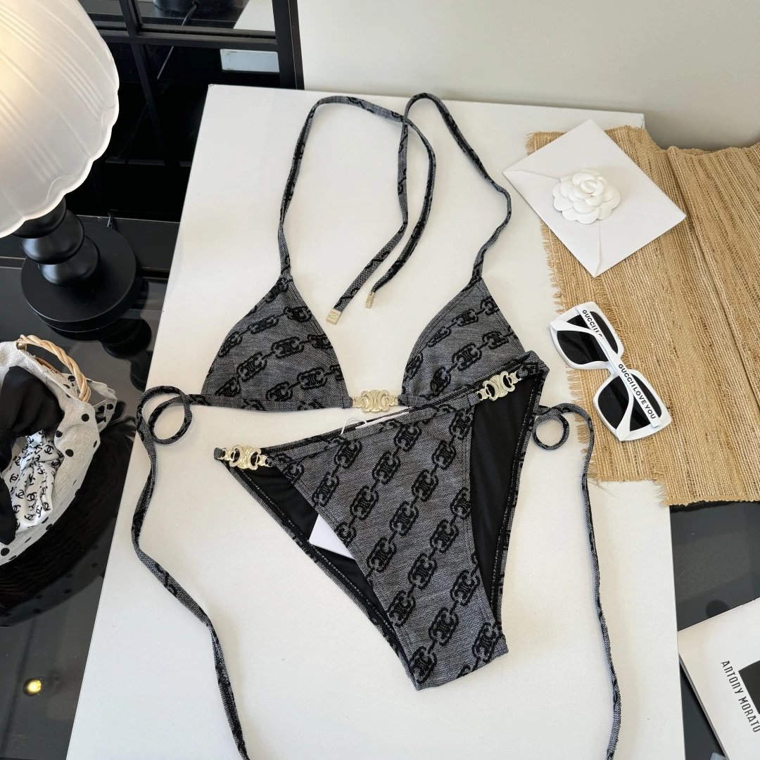 Celine Swimwear Triomphe triangle bikini set image 3