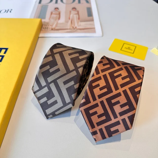 Fendi Ties FF Logo Jacquard Tie product detail image 1