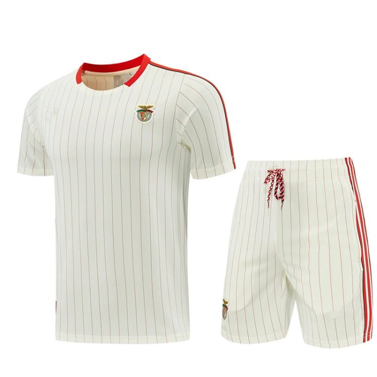 Unbranded Football Jerseys Short-Sleeve Jersey and Shorts Set — SKU-08-26 Benfica Off-White Short-Sleeve Set