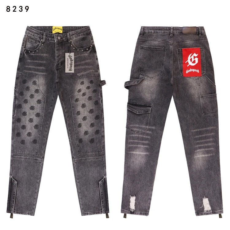 Godspeed Shorts Embroidered logo patchwork distressed denim — SKU-15-OAS8239 Ashtray
